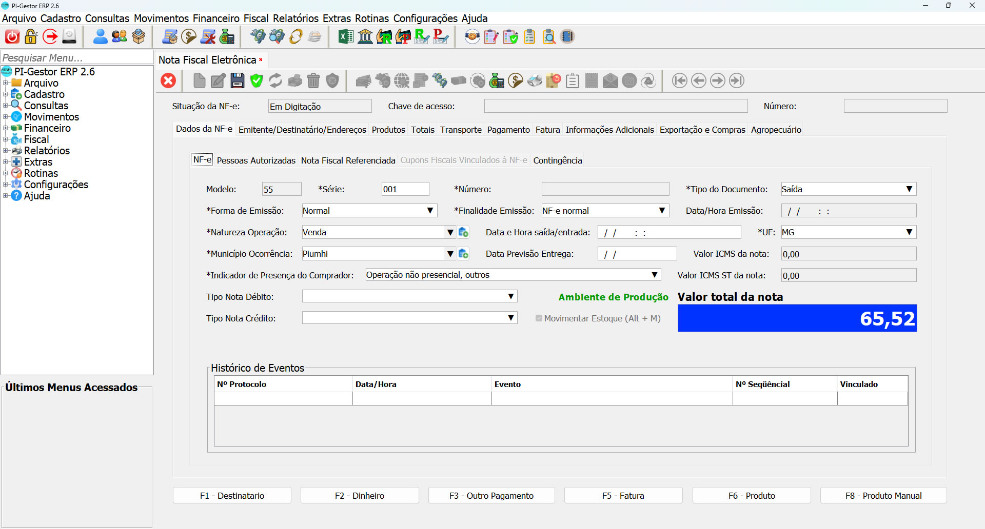 Tela de Emissão de CT-e